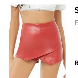 Forever 21 red faux leather skort